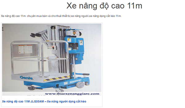 Cho thuê xe nâng người 11m, xe nâng thang 11m