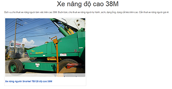 Cho thuê xe nâng người 38m, xe nâng thang38m